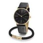 Bracciale in pelle intrecciata Nero/Oro 21 cm - Lambretta Watches - Lambrettawatches