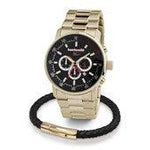 Bracciale in pelle intrecciata Nero/Oro 21 cm - Lambretta Watches - Lambrettawatches