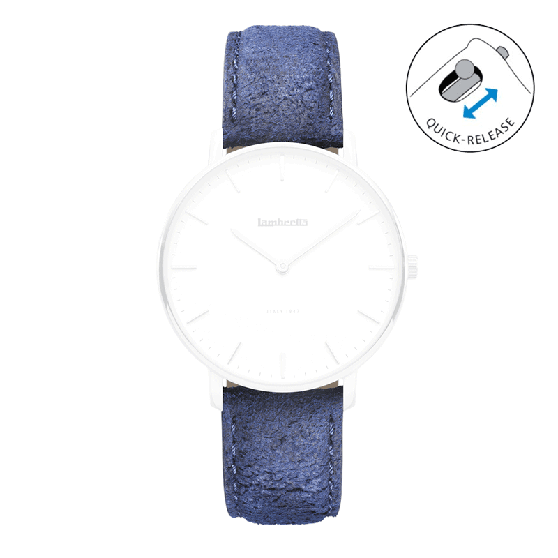 Cinturino in pelle Distressed Classico Blue (20mm) - Lambretta Watches - Lambrettawatches