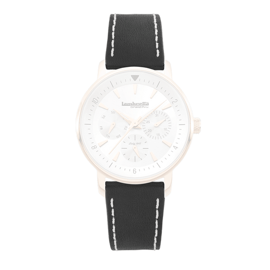 Cinturino in pelle Imola oro rosa nero (18 mm) - Lambretta Watches - Lambrettawatches